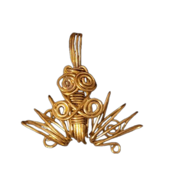 Gold Tone Wire Wrapped/Formed Frog on black ribbon & cord choker, NWOT - Picture 2 of 5